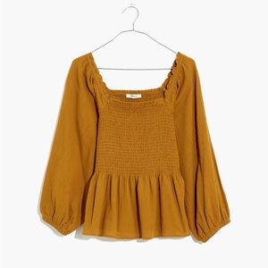 Madewell Lucie Smocked Peplum Top